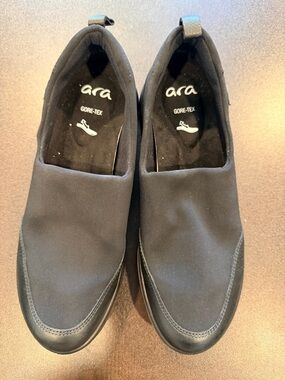 Ara Black Slip-On Gore-Tex Loafers